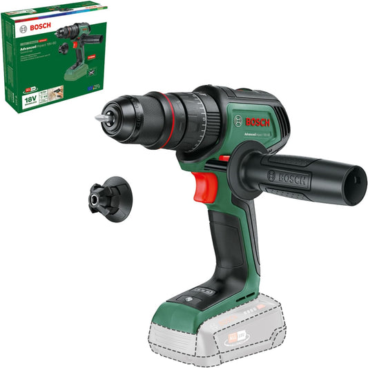 Bosch AdvancedImpact 18V-80 QuickSnap Cordless Hammer Drill with 82Nm Torque and Brushless Motor