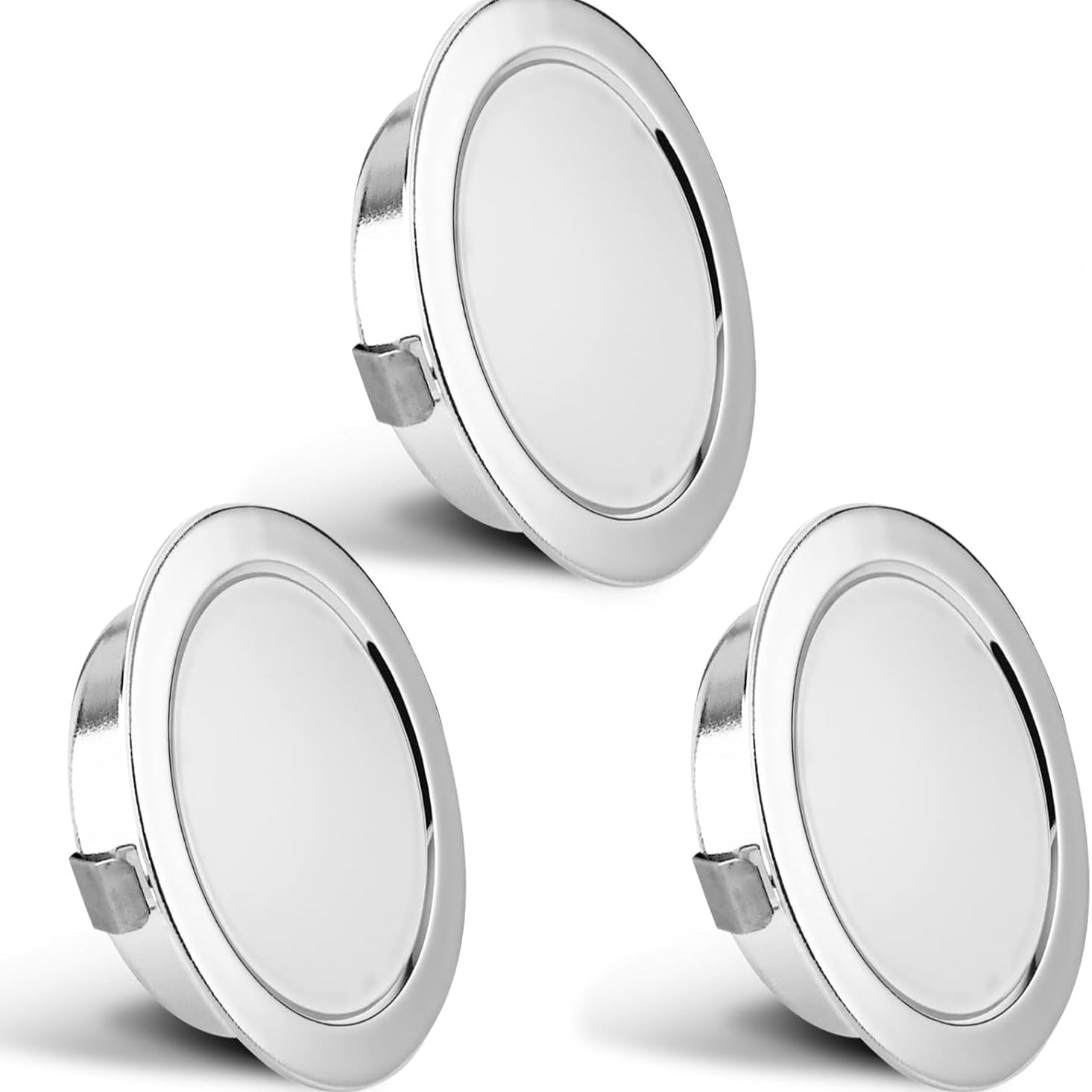 YindaLux Ultra Flat 3‑Piece Recessed LED Spotlights 15mm Chrome