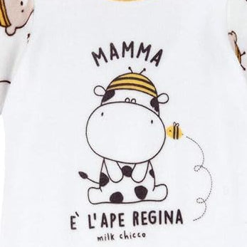 Chicco Chenille Unisex Baby Jumpsuit with Cute Cartoon Design, White Size 62