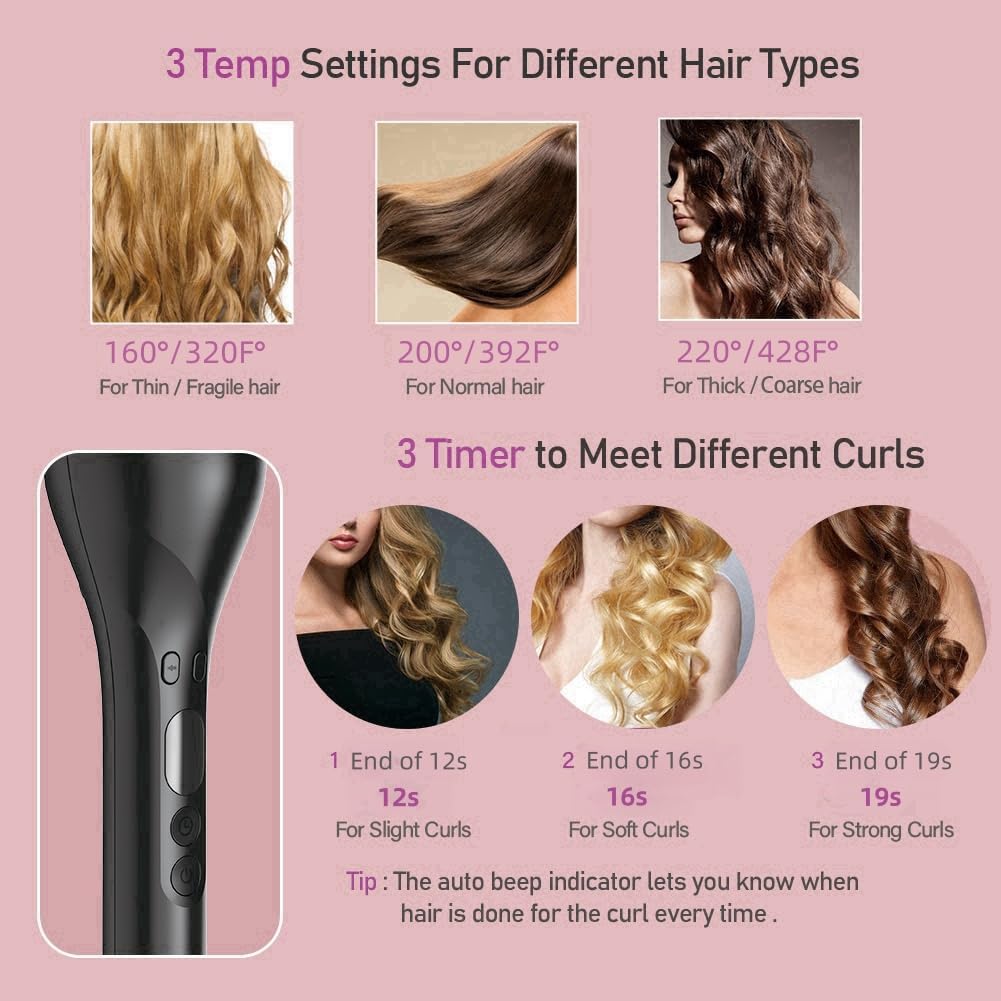 BEJARM XPRE325 Ceramic Automatic Curling Iron Black