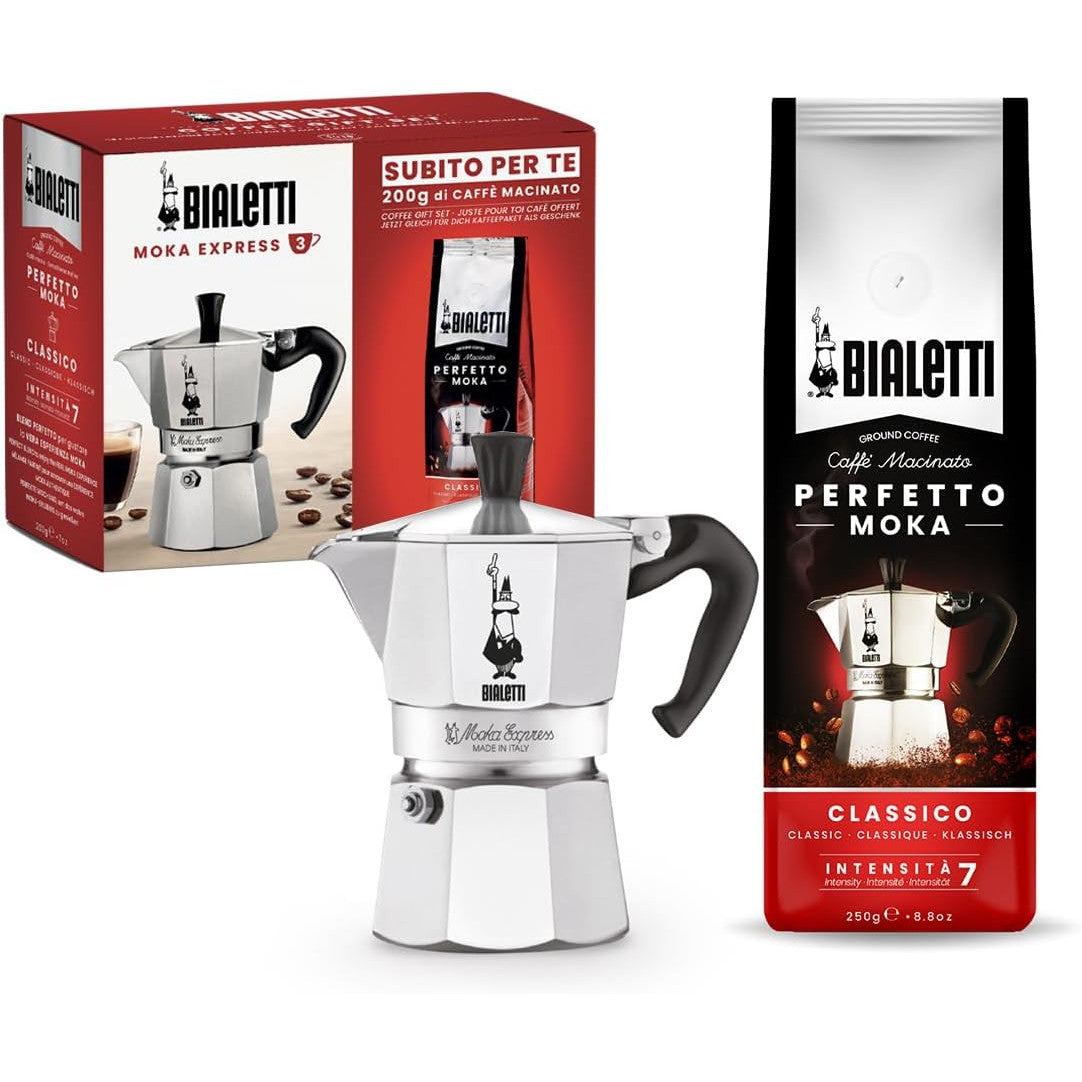 Bialetti Classic Aluminum Moka Pot 3-Cup Stovetop Espresso Maker