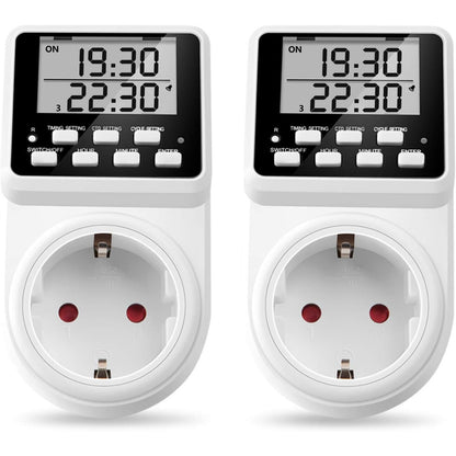 NOVKIT Digital Interval Timer Socket: Infinite Cycle, 3 Daily Programs, Countdown