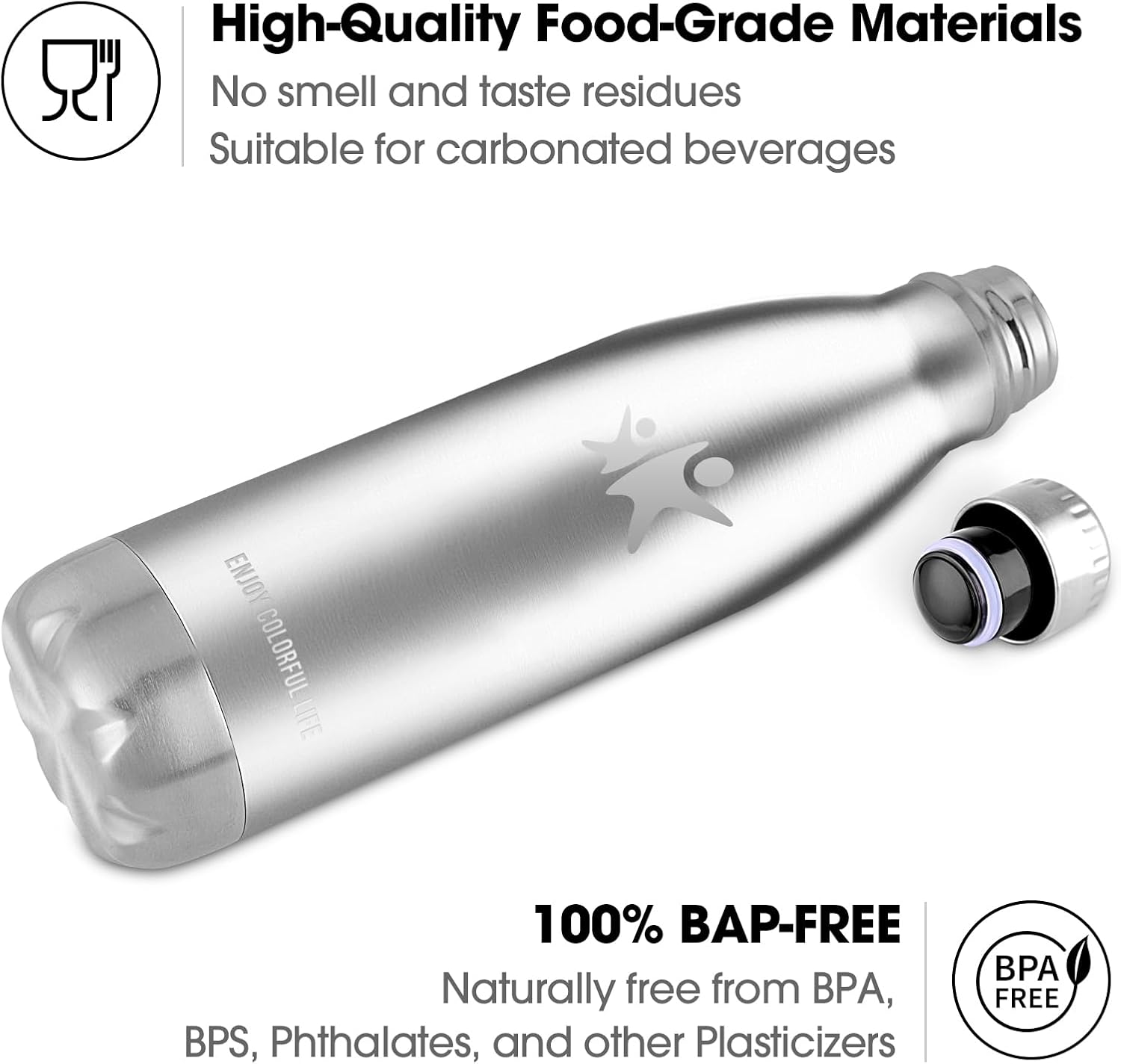 KollyKolla 500ml Stainless Steel Thermal Bottle – Double Wall Insulated
