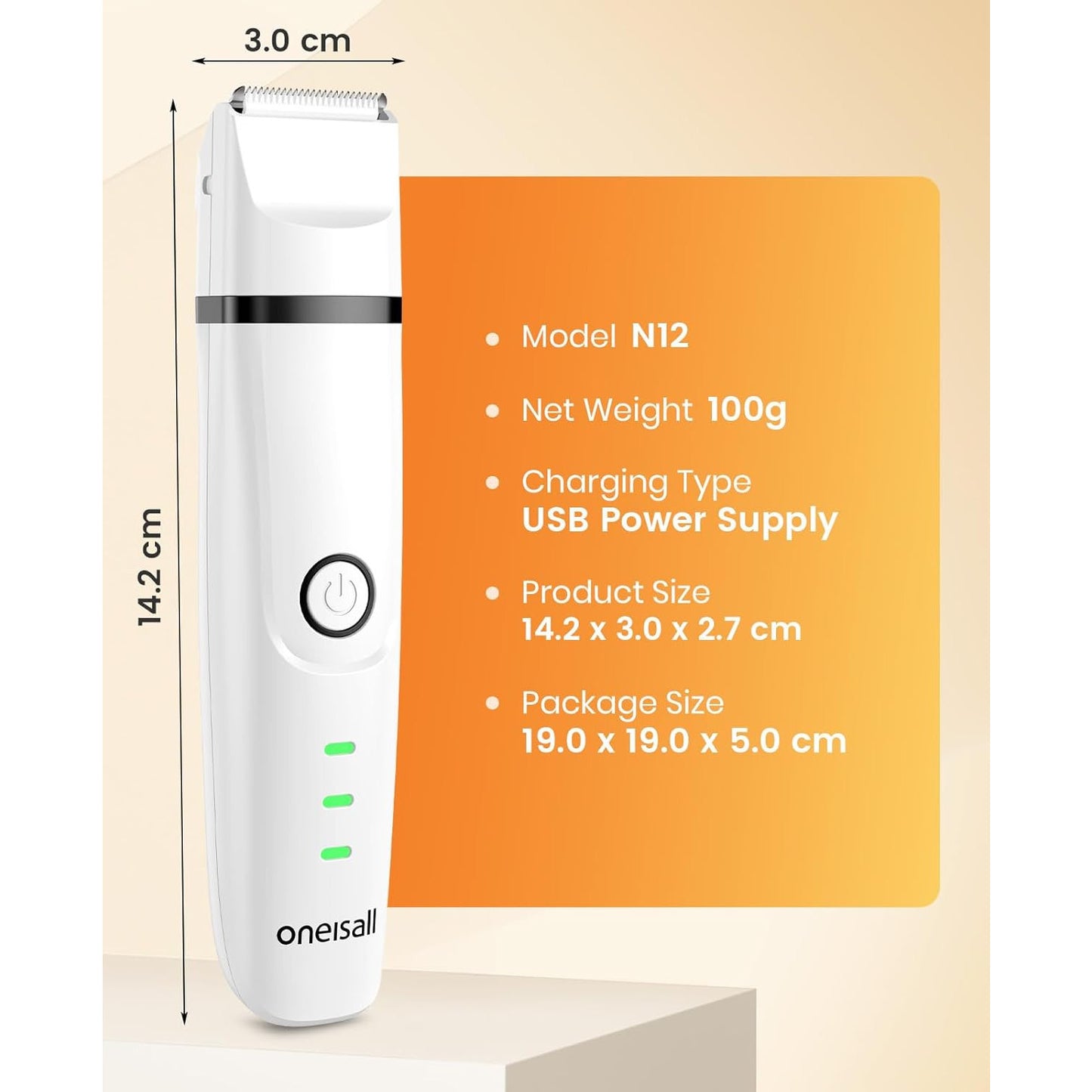 oneisall 3-in-1 Low-Noise Cordless Cat Grooming Clippers Kit