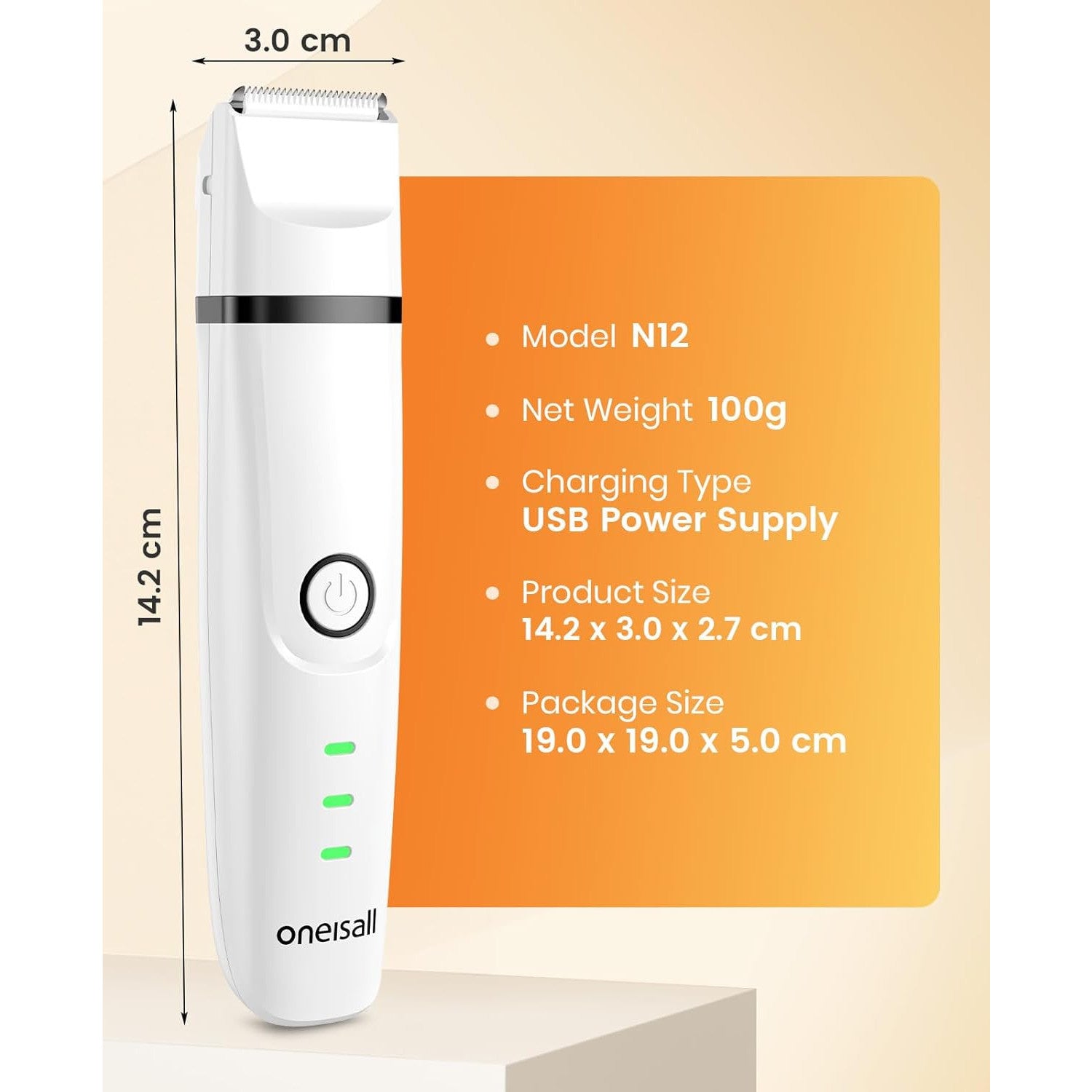 oneisall 3-in-1 Low-Noise Cordless Cat Grooming Clippers Kit