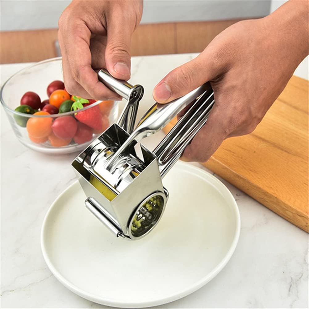 Hand-Operated Rotary Cheese Grater with Stainless Steel Drum - Perfect for Veggies