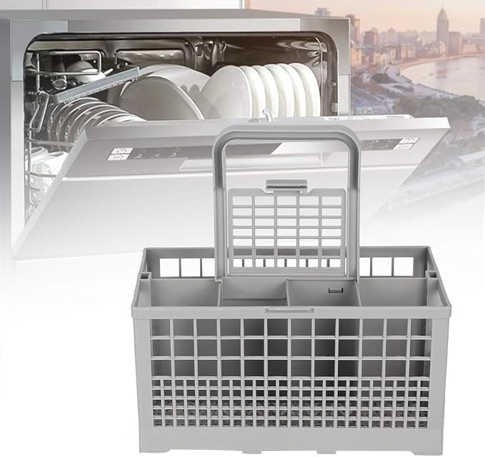 Universal Dishwasher Cutlery Basket 8 Compartments Grey