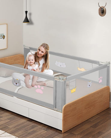 Vigevee Adjustable Grey Children’s Bed Rail with Airy Mesh Guard