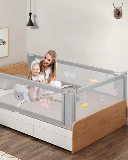 Vigevee Adjustable Grey Children’s Bed Rail with Airy Mesh Guard