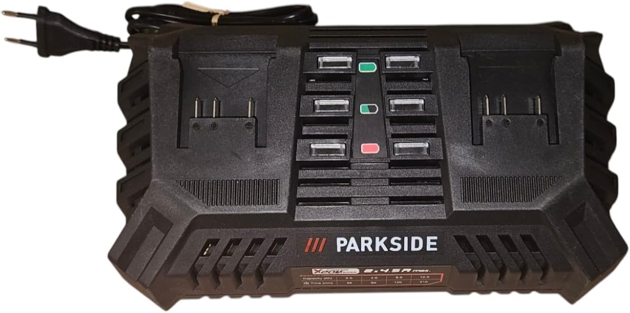 Parkside PRMA 40-Li C1 Akku-Rasenmaeher, 40cm, 2 x 4ah, BRUSHLESS Motor, Doppel Ladegeraet