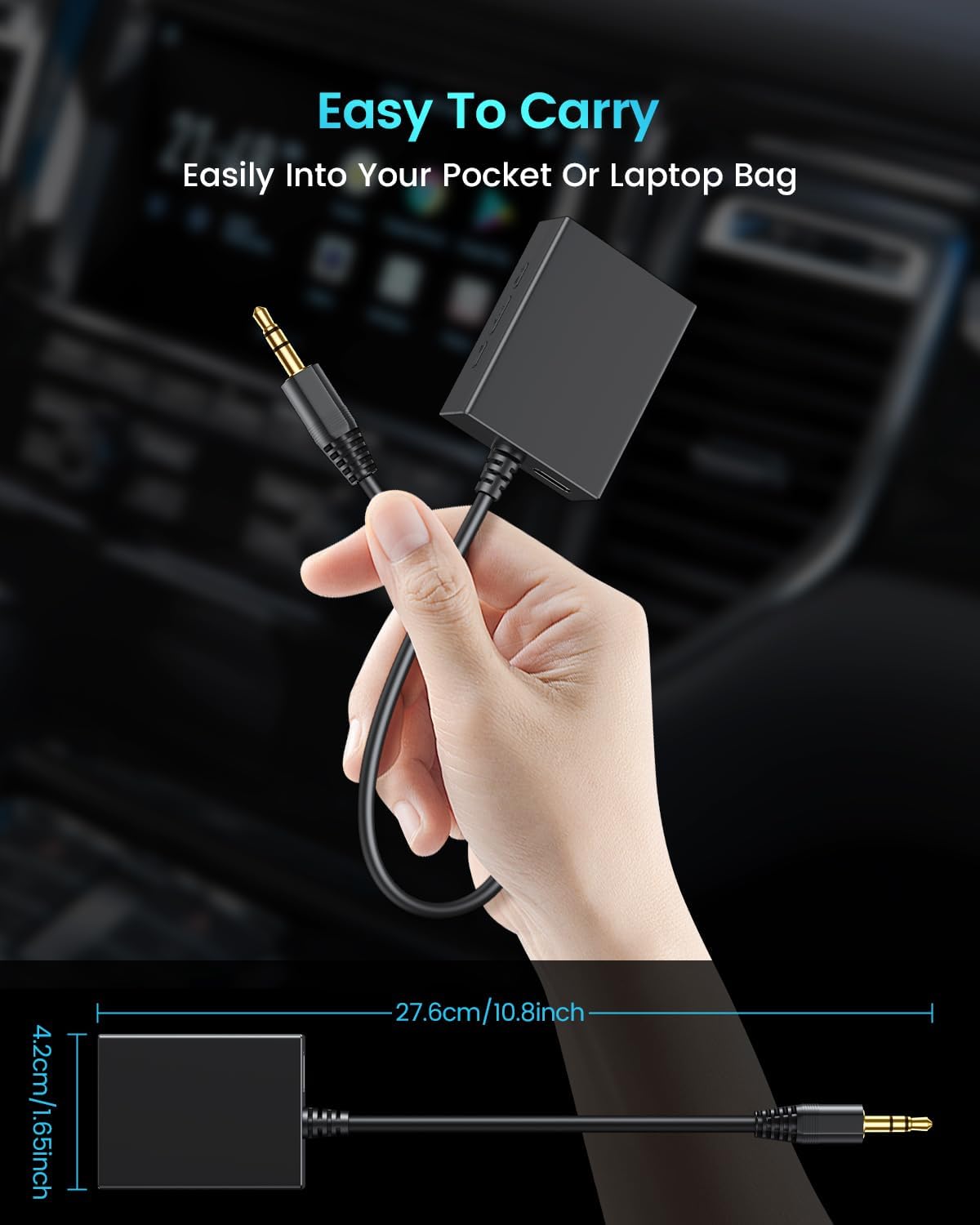 ANDTOBO USB to AUX Audio Adapter, 3.5mm Male to USB Female Audio Adapter for Car Stereo