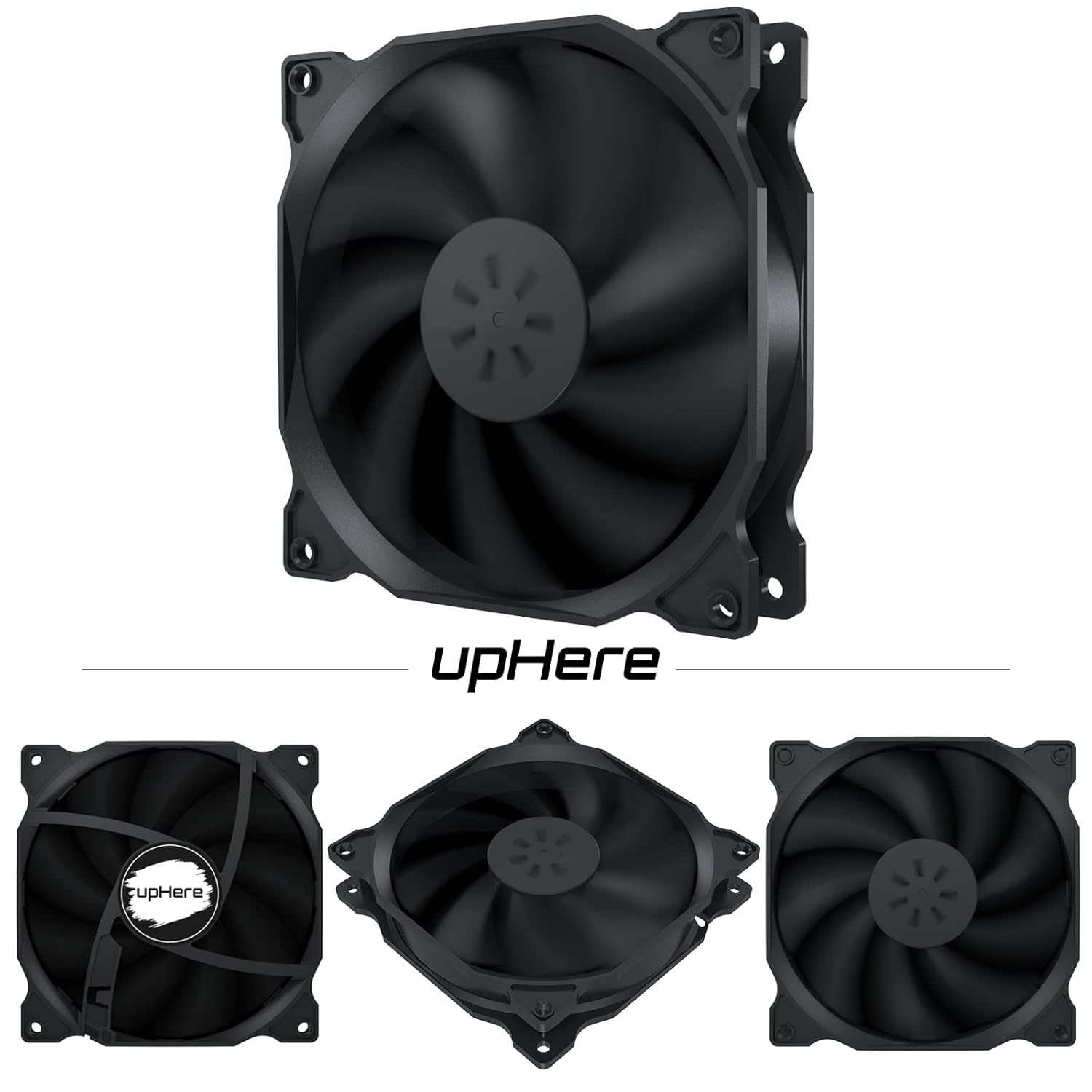 upHere 3‑Pack 120mm Temperature‑Controlled High‑Performance Quiet PC Fan