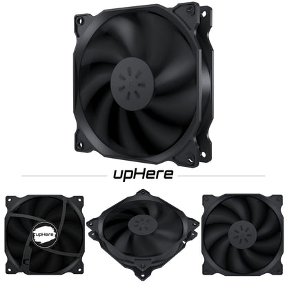 upHere 3‑Pack 120mm Temperature‑Controlled High‑Performance Quiet PC Fan