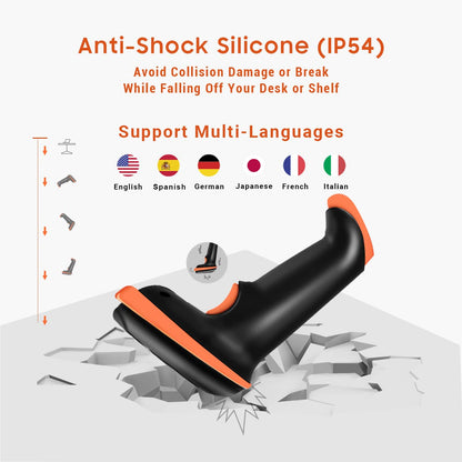 Tera D5100 Wireless 2D QR Barcode Scanner with 100m Range