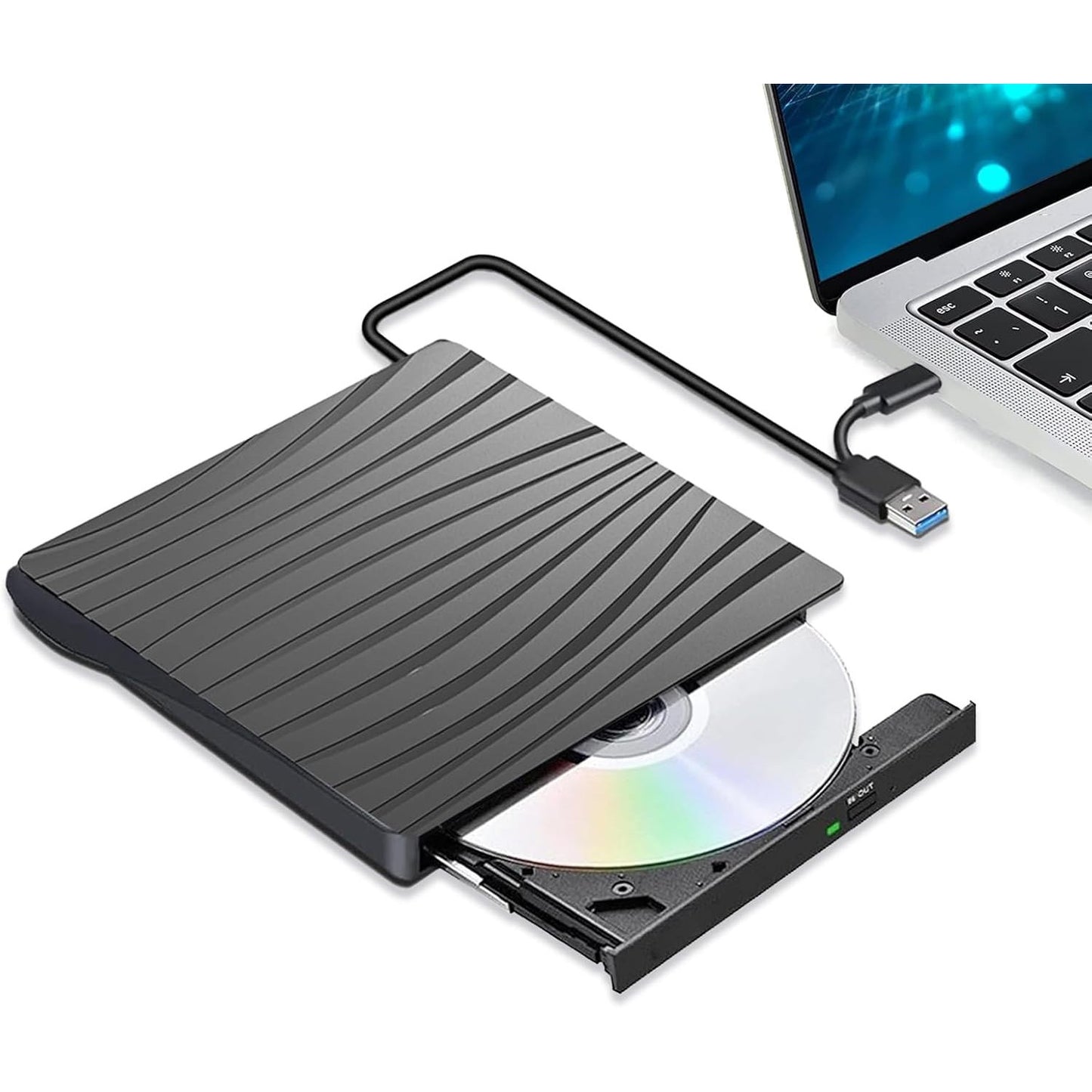 STFMHEZ Ultra-Slim USB-C & USB-A 3.0 External CD/DVD Drive