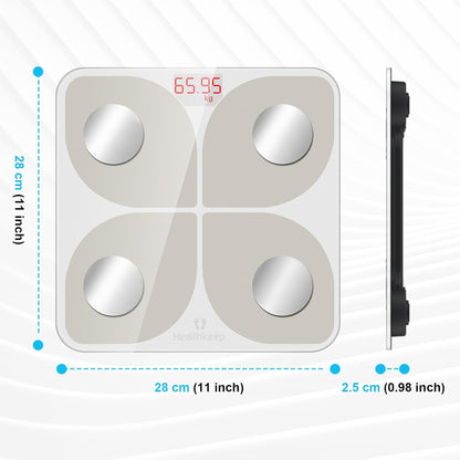 Healthkeep Bluetooth Smart Body Scale with 13 Measurements, 180lb Capacity