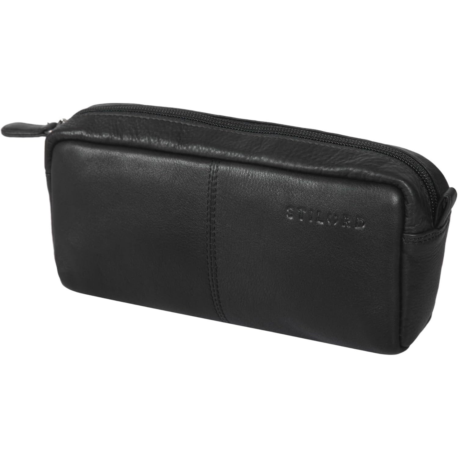 STILORD Spencer Vintage Leather Pen Case with Zipper