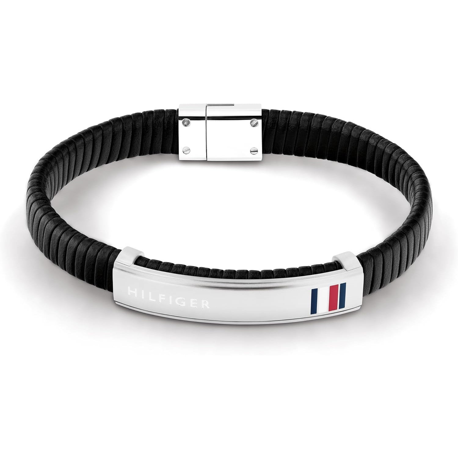 Tommy Hilfiger Men's Braided Leather Bracelet with Stainless Steel Accent