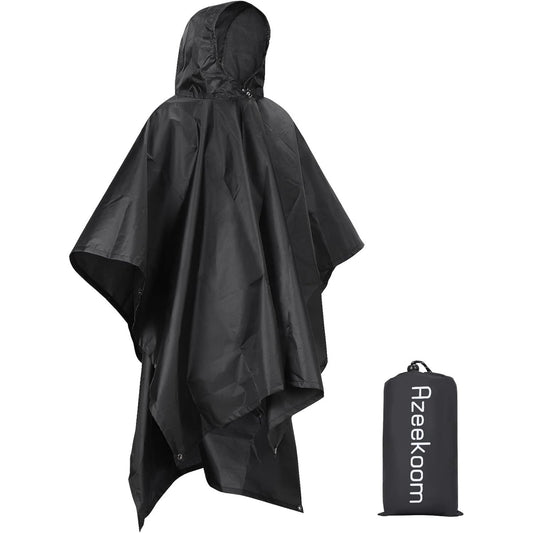 Azeekoom 3-in-1 Waterproof Rain Poncho, Tent, and Blanket