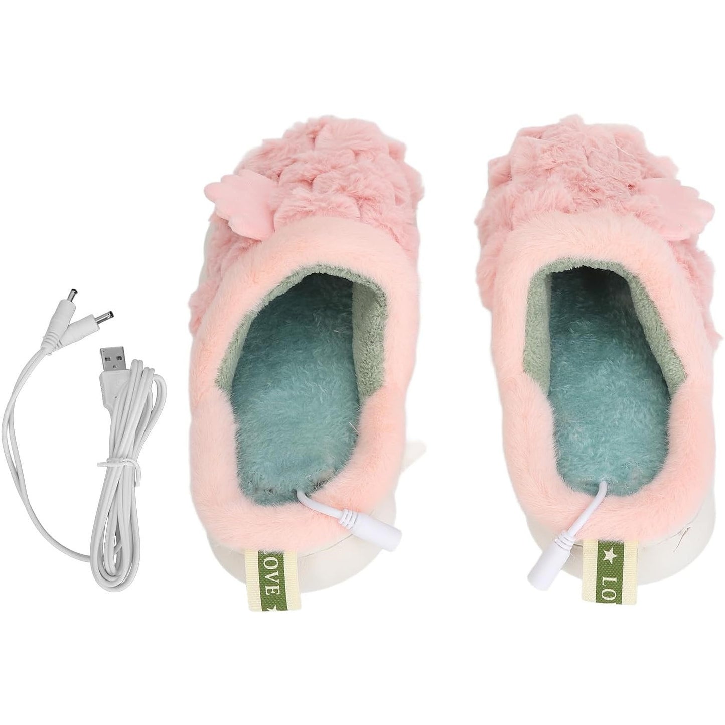 USB Heated Plush Slipper Soft Warm Washable Footwear