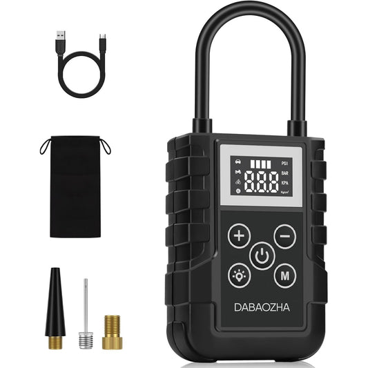 DABAOZHA 150 PSI Portable Air Compressor – Battery‑Powered Tire Inflator for Car, Bike, Motorcycle & Balloons
