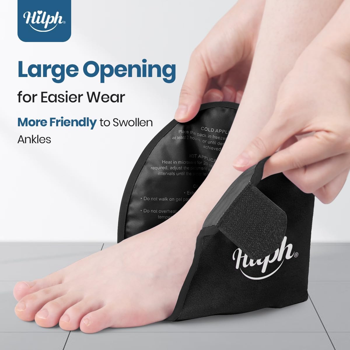 Hilph Adjustable Ankle Ice Pack Wrap for Pain Relief