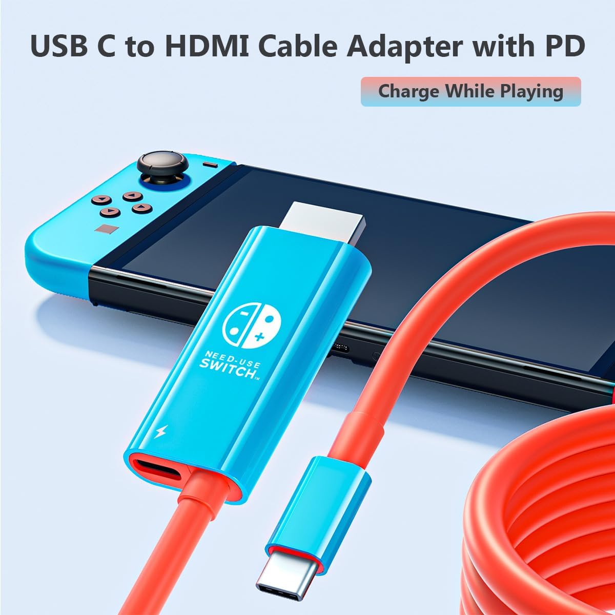 For Switch USB C to HDMI Adapter Cable for Switch 100W