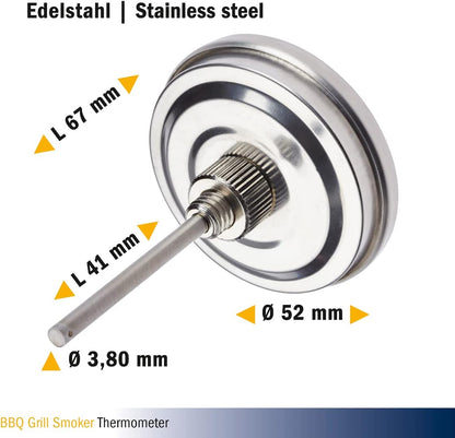 TFA Dostmann Analogue BBQ Thermometer 14.1029 Stainless Steel 52x67mm