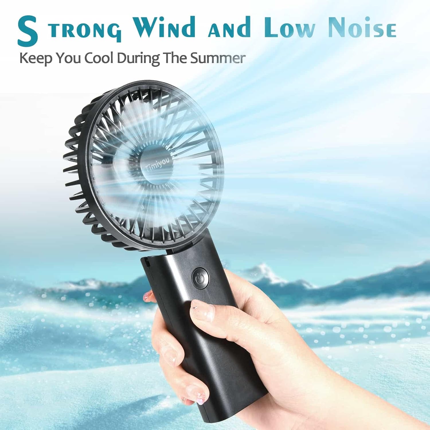 Timiyou TI-8545 Portable Handheld Fan 5-in-1 Rechargeable USB 3 Speeds Black
