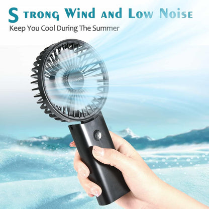 Timiyou TI-8545 Portable Handheld Fan 5-in-1 Rechargeable USB 3 Speeds Black
