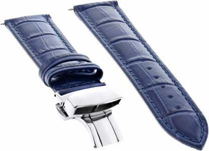 Ewatchparts 19mm Leather Watch Band for Citizen Eco Drive Blue