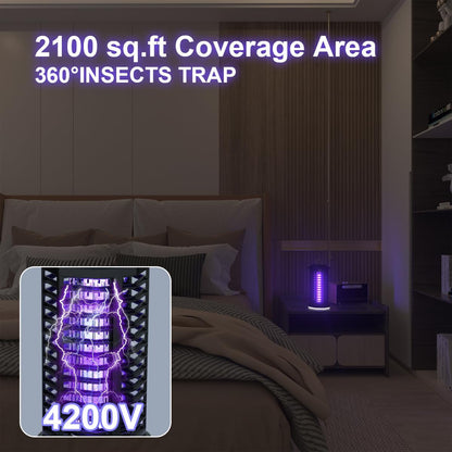 MPETAPT Electric Bug Zapper with LED Light 15W Metal Mesh Mosquito Fly Killer for Indoor Home Garden Patio Backyard