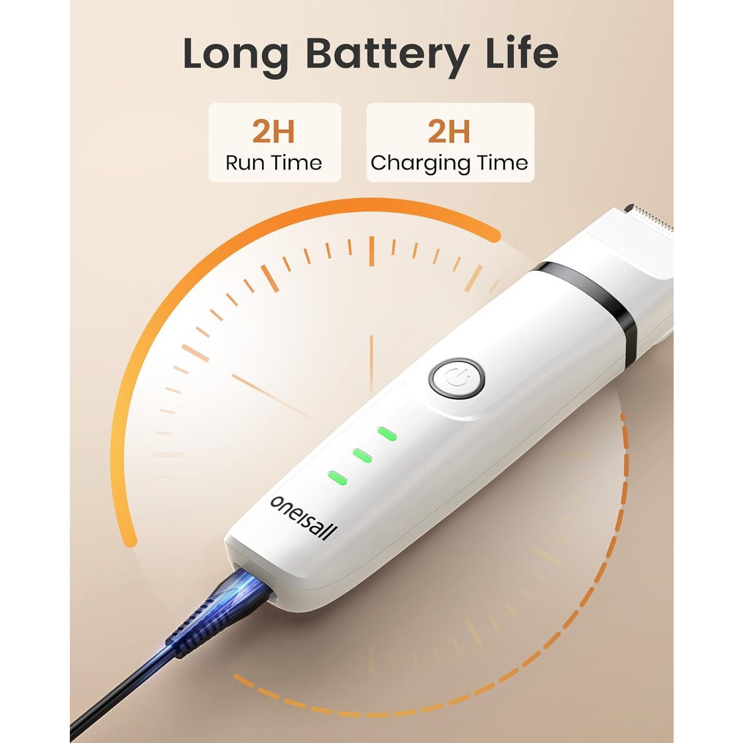 oneisall 3-in-1 Low-Noise Cordless Cat Grooming Clippers Kit