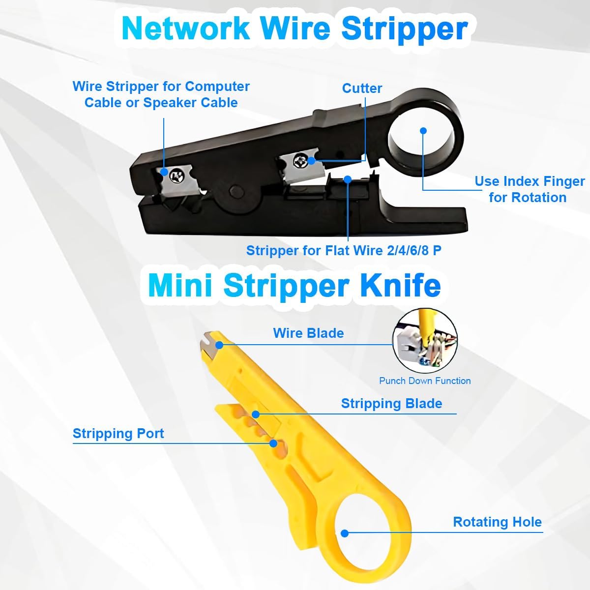 AZYAADIXX Crimping Tool Kit for RJ11 RJ12 RJ45 CAT5 CAT6