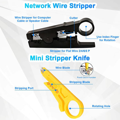 AZYAADIXX Crimping Tool Kit for RJ11 RJ12 RJ45 CAT5 CAT6