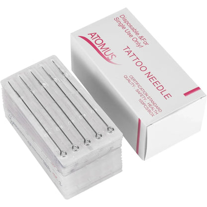 ATOMUS 100pcs Mixed Disposable Tattoo Needles – Sterile Stainless Steel Set - Gomix Brands Outlet