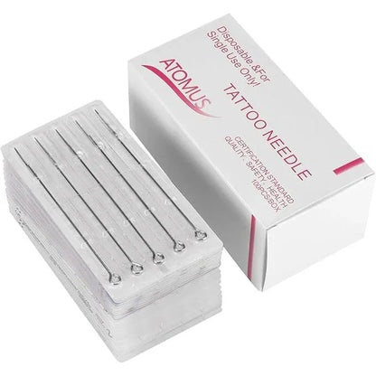 ATOMUS 100pcs Mixed Disposable Tattoo Needles – Sterile Stainless Steel Set - Gomix Brands Outlet