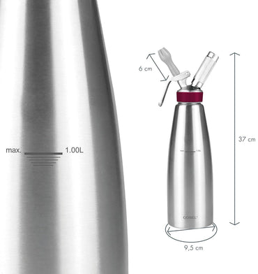 Gobel Professional Stainless Steel Siphon for Creamy Sauces and Espressos