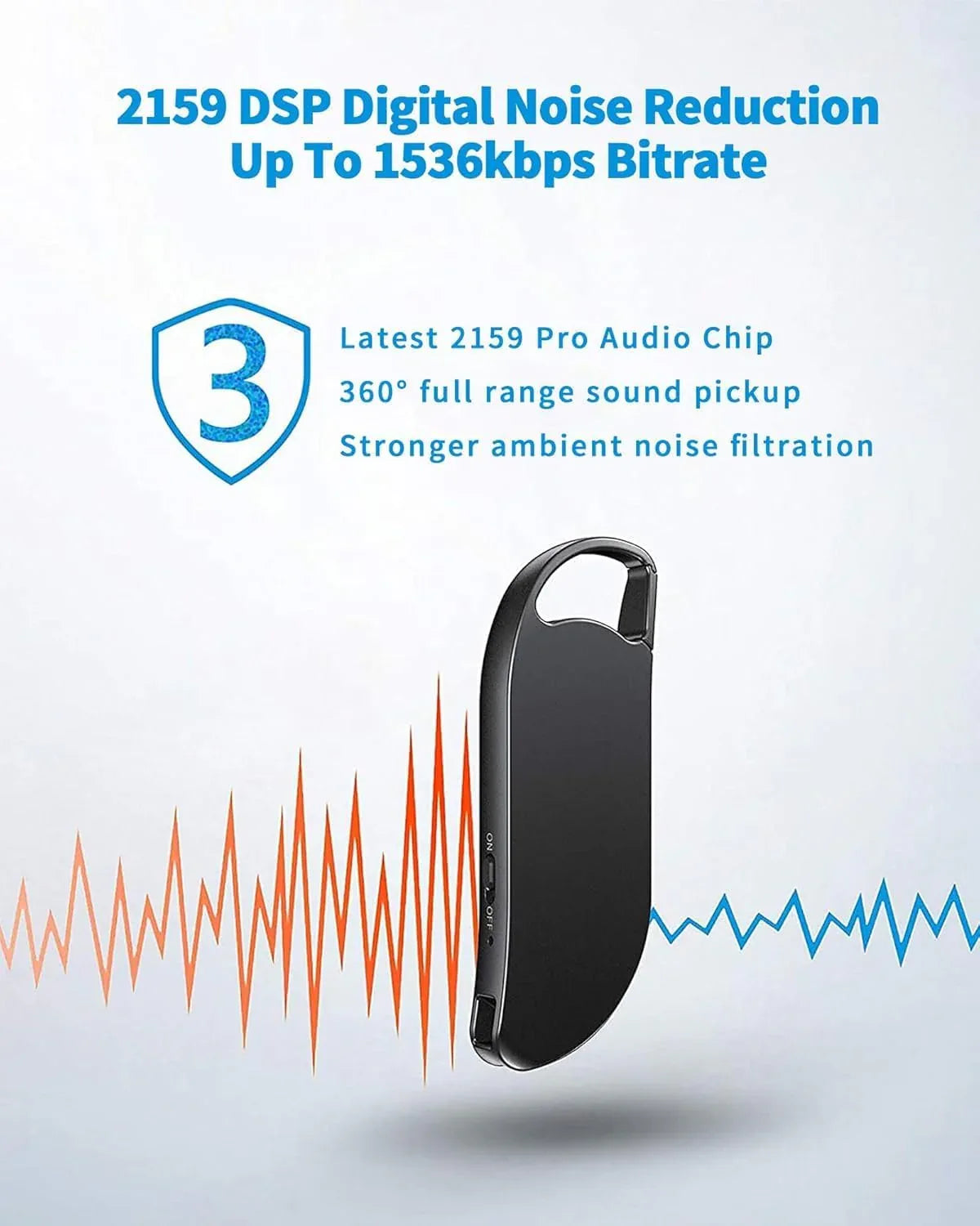 64GB Vandlion Digital Voice Recorder with Triple Noise Reduction - Gomix Brands Outlet