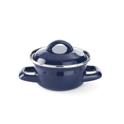 Durable Enamel Soup & Gravy Pan with Lid for Gas Stoves, Versatile Cooking & Serving Pot