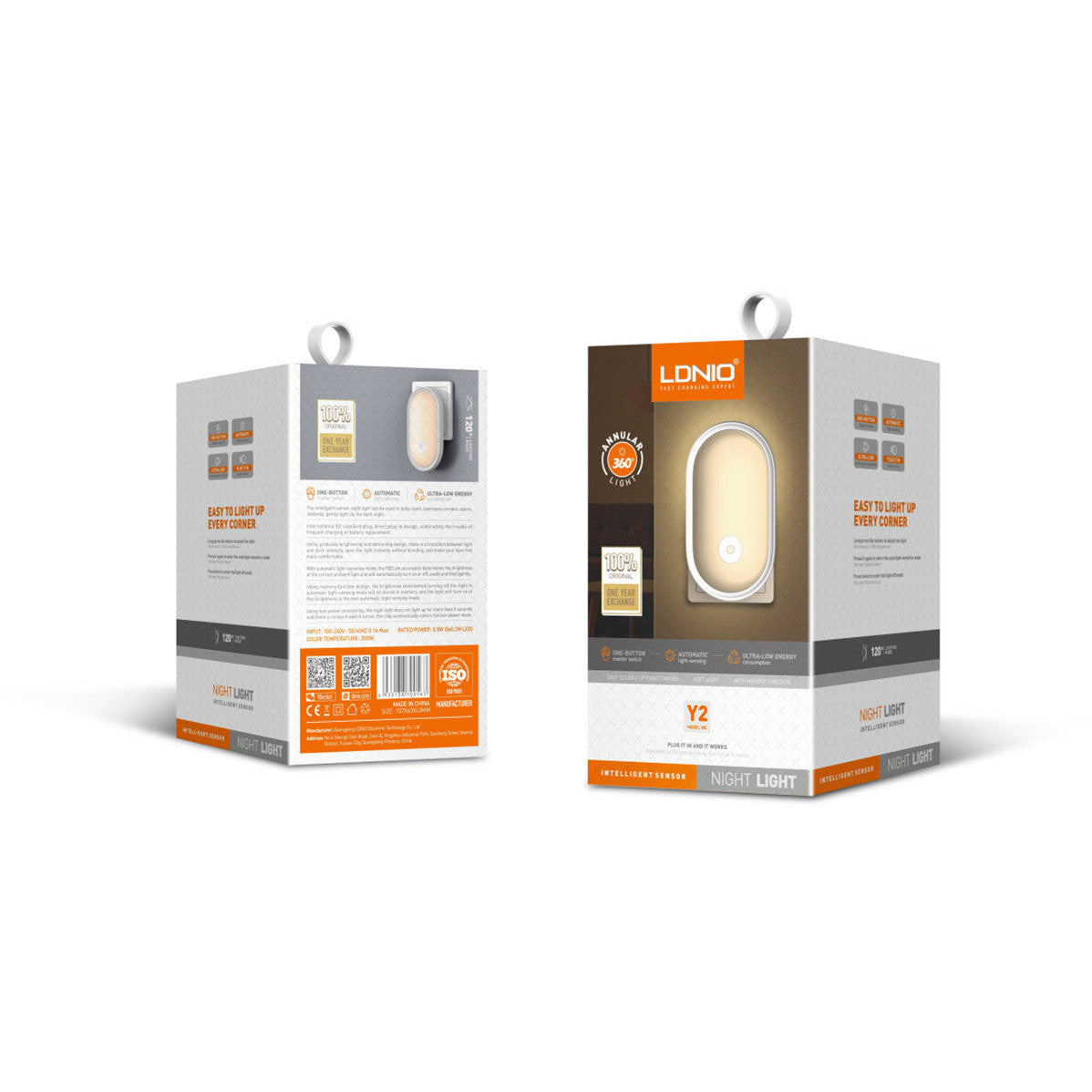 LDNIO Y2 Intelligent Motion Sensor Night Light, 360° Soft Glow