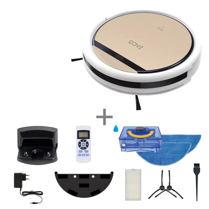 Zaco V5s Pro Gold Robotic Vacuum Mop Cleaner with Wet Mopping Function