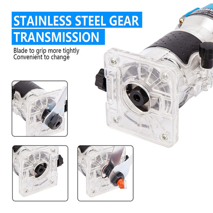 Faitaliicy Compact 800W Woodworking Trimmer Router Tool, 30000 RPM, 1/4-inch Collet