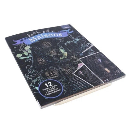 Crelando Scratch Art Set Fantastic Houses 12 Sheets HG12535B