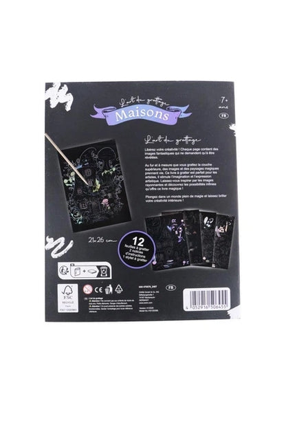 Crelando Scratch Art Set Fantastic Houses 12 Sheets HG12535B