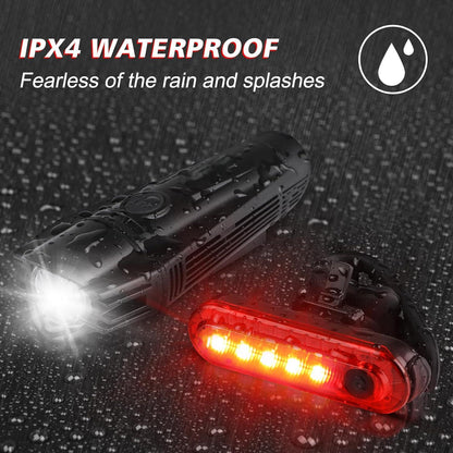 ECM USB Rechargeable Front and Tail Bike Light Set
