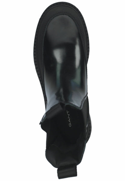 GANT PREPNOVO Women's Classic Black Patent Leather Chelsea Ankle Boots