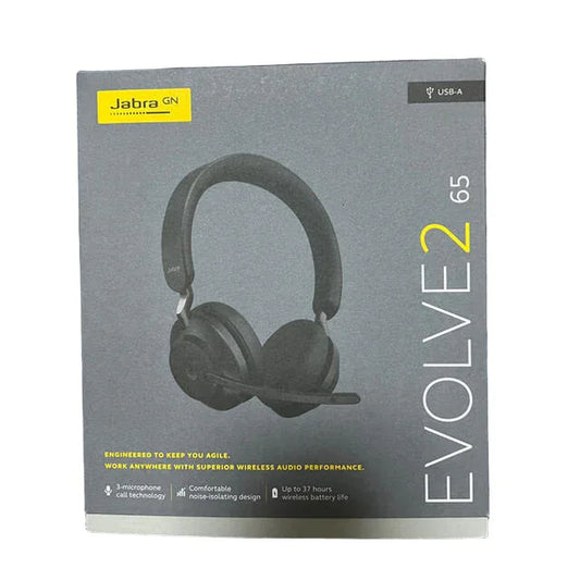 Jabra Evolve2 65 MS Stereo Bluetooth Headset: Superior Noise Cancellation, 37-Hour Battery - Gomix Brands Outlet