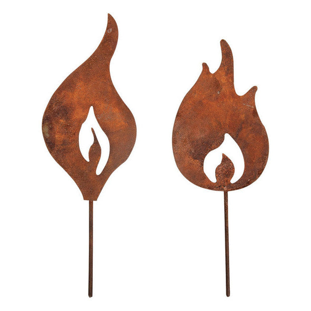 Rayher Metal Flame Garden Stakes 13cm, 15cm