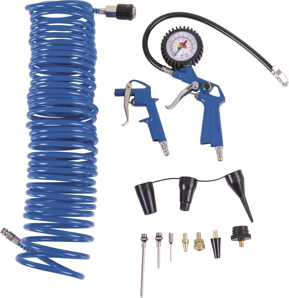 Scheppach 14-Piece Compressor Accessory Set with Tire Inflator & Blow Gun